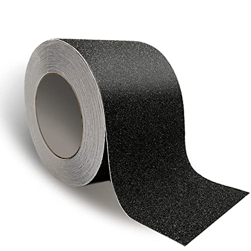 Danlaila Anti Slip Grip Tape Heavy Duty for Stairs 4inch × 60Ft Outdoor/Indoor Waterproof Safety Non Skid Roll for Stair Steps Ramp Traction Tread Staircases Grips Adhesive Non Slip Strips Walk- Black - color: Black, size: 4 Inch x 60 Feet