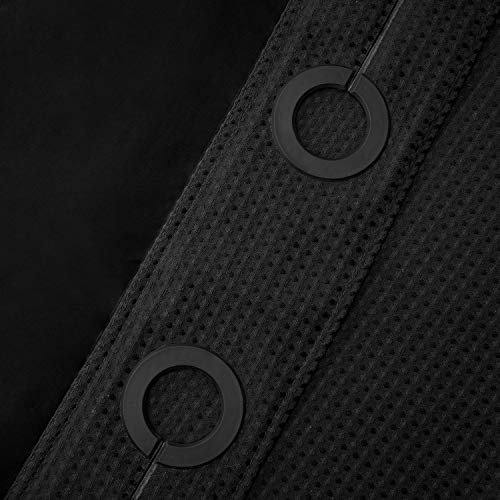 RiverDream Heavyweight Waffle No Hook Shower Curtain with Liner,Black,71x86 | Dotted Waffle,Snap-in Liner,Heavy Duty,Quick Dry,Mesh Top Window,With Bottom Magnets,Hotel-Grade,Washable,Extra Long Size - color: Black, size: 71"W x 86"L (Pack of 1)
