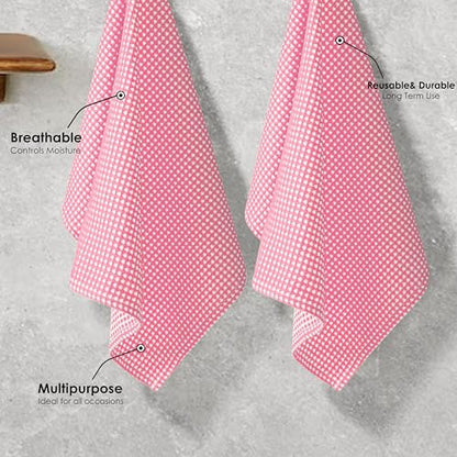 12 Pack Dual Tone Waffle Weave Dish Cloth, 12"x12", 100% Cotton, Absorbent, Fast Dry, Soft for Cleaning, Durable Dishcloth Set, Machine Washable, Hand Dish Towels, Baby Pink - color: Baby Pink