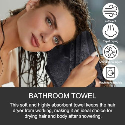 3 Pack Bath Drying Towel,Absorbent Microfiber Cleaning Cloth Fast Dry Drying Towel,Dusting Cloth Cleaning Rags Shower Cloth Towels for Cars,Bathroom,Kitchen,23.62×15.74'', Gray