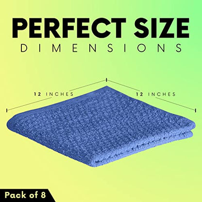 Elaine Karen Body Wash Cloths 100% Cotton Washcloths 8 Pack Cotton wash Cloths for Showering, Face Towels Cotton, Rags for Body - Soft and Absorbent - Wash Cloths for Body, 12 x 12 Inches - size: 8 Pack
