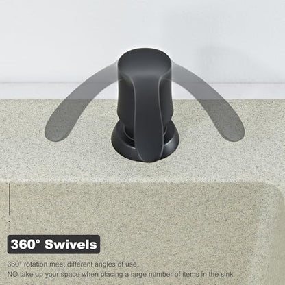 Kitchen Sink Soap Dispenser - Matte Black, G080B-G | Sink Soap Dispenser Pump with 40" Silicone Soap Dispenser Extension Soap Tube, Say Goodbye to Frequent Refills - color: Matte Black, size: with Hose