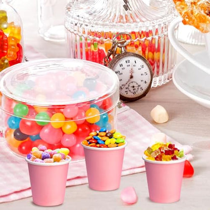 3 oz Small Paper Cups, 50 Pack Bathroom Cups Mouthwash Cups Pink | 3 oz Bathroom Espresso Cups, Disposable Paper Cups for Snack Espresso Campers Home Office Condos - color: Pink, size: 50 Count