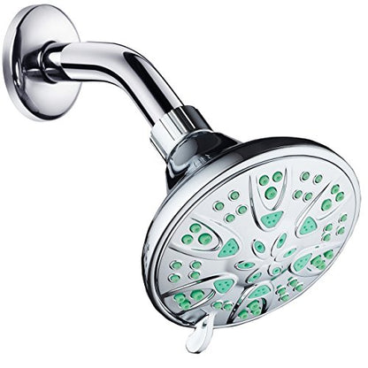 AquaDance Antimicrobial – Anti-Clog High-Pressure 6-Setting Shower Head with Microban Nozzle Protection from Growth of Mold, Mildew & Bacteria for Stronger Shower! 4" Coral Green | More Power, Better Shower Hygiene! Lifetime Antimicribial Nozzle Protectio