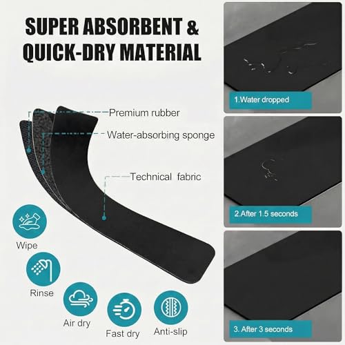 Absorbent Kitchen Sink Faucet Mat for 3-Hole 8" On-Center Faucets, 24"x4" | Fits Sink with Soap Dispenser, Air Gap & Side Sprayer - Cuttable Drip Catcher Splash Guard for Irregular & 3, 4 Hole Sinks - size: 8''On Center 24''L