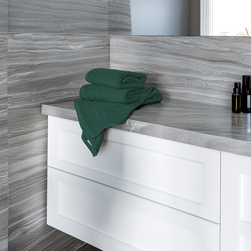 6 Piece Hand Towels Set 16 x 28 Inches, Hunter Green | 100% Cotton, Lighter Weight, Quick to Dry, 16 x 28 Inches, Super Soft & Absorbent, Perfect for Bathroom & Kitchen - color: Hunter Green