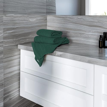 6 Piece Hand Towels Set 16 x 28 Inches, Hunter Green | 100% Cotton, Lighter Weight, Quick to Dry, 16 x 28 Inches, Super Soft & Absorbent, Perfect for Bathroom & Kitchen - color: Hunter Green