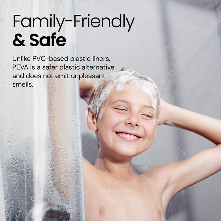 LiBa Shower Curtain PEVA 8G, 36x72 Inch Waterproof Clear | Non-toxic shower liner, waterproof plastic shower curtain, rust-proof grommets, weighted magnets, bathroom accessories - color: 8g Peva - Clear, size: 36"W x 72"L (Pack of 1)