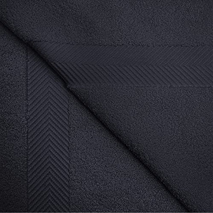 Zero-Twist Towel Collection, Luxurious Cotton Oversized 6-Piece Towel Set, Bath Towel 30" x 54", Hand Towel 16" x 30", Face Towel 13" x 13", Absorbent and Fast-Drying, Black by Blue Nile Mills - color: Black, size: 6 Piece Towel Set