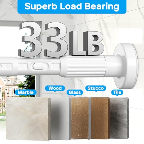 Tension Curtain Rod，40-126.5IN(3.33-10.54Ft) 2PCS One-Click Fast Extension Rod Easy to Install White Long Outdoor Curtain Rods No Drilling Never Rust - color: White, size: 40-126.5 inch 2pcs