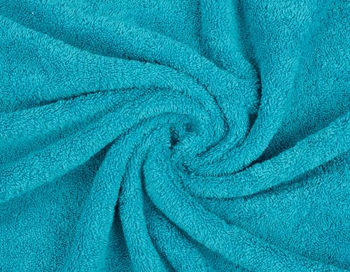 American Soft Linen 100% Cotton Luxury Turkish Towels, 6 Piece Towel Set | Soft Absorbent Quick Dry OEKO Tex Standard 100 Certificated Durable Machine Washable Premium Hotel Quality - color: Aqua Blue, size: (27"x54") + (16"x28") + (13"x13")