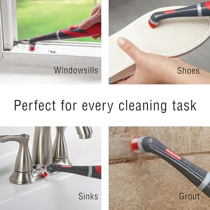 Rubbermaid Reveal Power Scrubber with Multi-Purpose Head, Cordless Electric Battery Powered Scrub Brush, Water Resistant, for Home/Kitchen/Bathroom/Grout/Tile/Shower/Tub - style: 2-Piece Kit