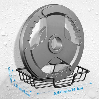 Rainspire Bar Soap Holder for Shower, 304 Stainless Steel Rustproof, Wall Adhesive, Soap Tray Bar Soap Sponge Holder for Bathroom & Kitchen, Square, Black - color: Black