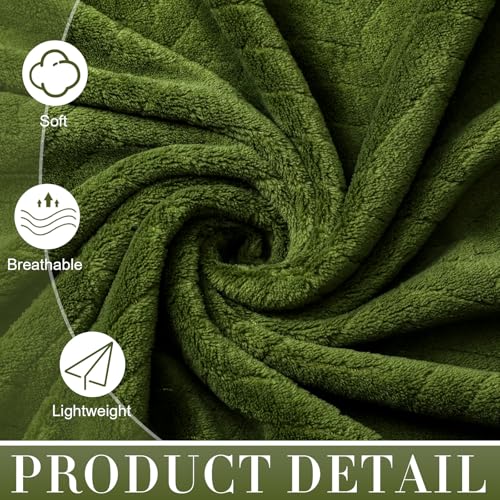 SmoothNovelty Set of 6 Extra Large Bath Towel 40 x 80 Inches Oversized Bath Sheet with 2 Shower Towels 2 Hand Towels 2 Washcloths for Adults Bathroom Spa Gym Quick Dry(Chevron Design,Olive Green) - color: Olive Green