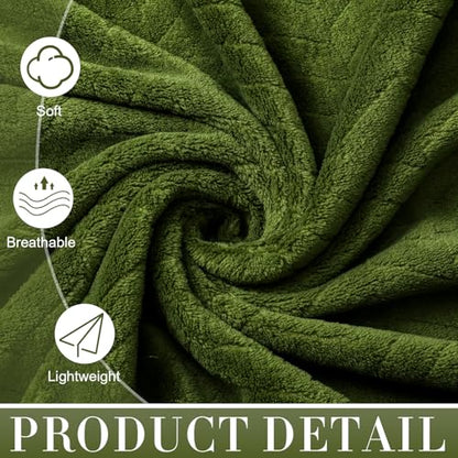 SmoothNovelty Set of 6 Extra Large Bath Towel 40 x 80 Inches Oversized Bath Sheet with 2 Shower Towels 2 Hand Towels 2 Washcloths for Adults Bathroom Spa Gym Quick Dry(Chevron Design,Olive Green) - color: Olive Green