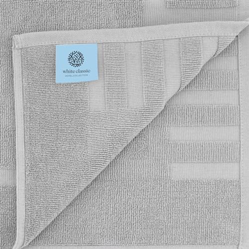 White Classic Luxury Bath Mat Floor Towel Set - Absorbent Cotton Hotel Spa Shower/Bathtub Mats [Not a Bathroom Rug] 22"x34" | 2 Pack | Dolphin Grey - color: Dolphin Grey