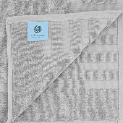White Classic Luxury Bath Mat Floor Towel Set - Absorbent Cotton Hotel Spa Shower/Bathtub Mats [Not a Bathroom Rug] 22"x34" | 2 Pack | Dolphin Grey - color: Dolphin Grey
