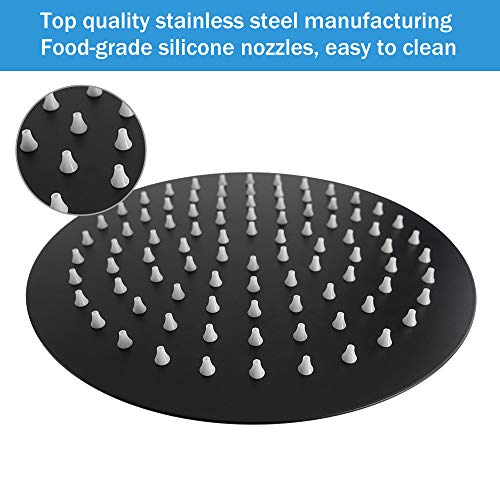 NearMoon Rain Shower Head, Ultra-Thin Design-Pressure Boosting, Awesome Some Experience, High Flow Stainless Steel Rainfall Head (8 Inch,Matte Black) - color: Matte Black, size: 8 Inch