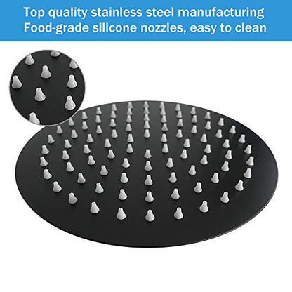 NearMoon Rain Shower Head, Ultra-Thin Design-Pressure Boosting, Awesome Some Experience, High Flow Stainless Steel Rainfall Head (8 Inch,Matte Black) - color: Matte Black, size: 8 Inch