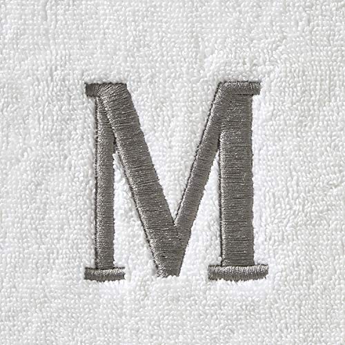 SKL Home Casual Monogram Hand Towel Set, M, 16x26, White 2 Count - color: Casual Monogram Hand Towel Set, size: Hand Towel Set, style: M