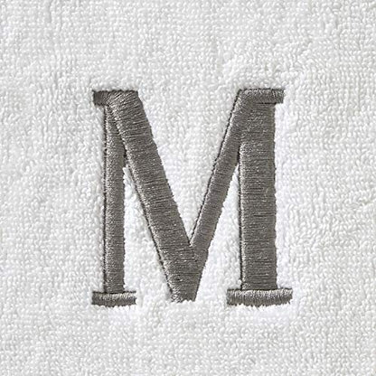 SKL Home Casual Monogram Hand Towel Set, M, 16x26, White 2 Count - color: Casual Monogram Hand Towel Set, size: Hand Towel Set, style: M