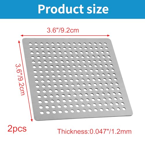 Square Drain Cover Grates,3.6" x 3.6" 304 Stainless Steel Drainage Grate Cover Replacement Floor Drain Strainer for Shower, Bathroom Floor, Balcony, and Outdoor Garden Drains -2pcs - size: 3.6" x 3.6"