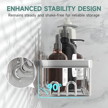 Veken Shower Caddy 6-Pack, Family Choice Award Winner, Large Wall Mounted Shower Rack, Bathroom Shelves Over Toilet, Organizer Storage Accessories with Soap Dish&Toothbrush Holder - color: Silver
