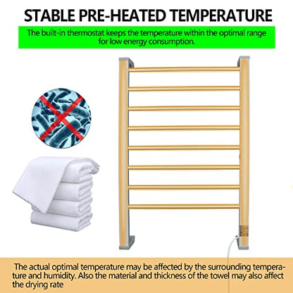 Towel Warmer with Timer,Towel Racks for Bathroom,8 Bar Heated Towel Rack for Clothes Drying,Portable Free Standing Heater,Auto Cut Off Home Electric Heat Dryer,Wall Mount Thermostat Shelf