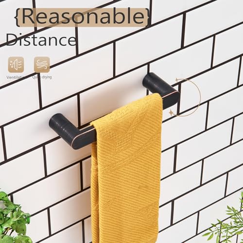KOKOSIRI Towel Rings Bathroom Hand Towel Bar 9-Inch Wall Mount Towel Rack Oil Rubbed Bronze Stainless Steel Bathroom Hardware, B4010ORB-L9 - color: Oil Rubbed Bronze