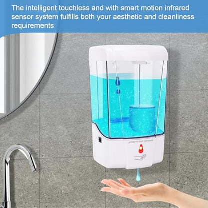 Automatic Soap Dispenser Wall Mounted: 700ml/23.7oz Commercial Hand Soap Dispenser Wall Mount, Touchless Electric Sensor Pump for Home Kitchen Bathroom Offices Hotel Commercial Restaurant - color: Automatic