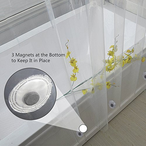 Elegant Comfort Heavy Duty Weight Waterproof Clear Shower Curtain Liner, 72" x 72 inches Long Shower Liner for Bathroom with 3 Bottom Magnets and Rust Proof Grommets (3 Pack)