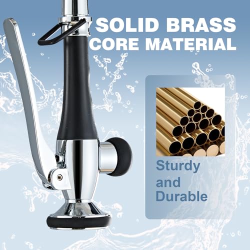 Kitchen Faucet Replacement Head, Spray Head with Stream & Spray Functions, High-Pressure Anti-Clog Nozzle, Easy Install, Chrome Finish, Fits Most Kitchen Faucets - color: Commercial Style Spray Head - Chrome