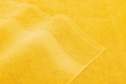 American Veteran Towel, 6 Piece Towel Set for Bathroom, 100% Cotton Turkish Bathroom Towels, 2 Bath Towels 2 Hand Towels 2 Washcloths, Yellow - color: Yellow, size: X Large 6 PC