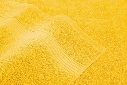 American Veteran Towel, 6 Piece Towel Set for Bathroom, 100% Cotton Turkish Bathroom Towels, 2 Bath Towels 2 Hand Towels 2 Washcloths, Yellow - color: Yellow, size: X Large 6 PC