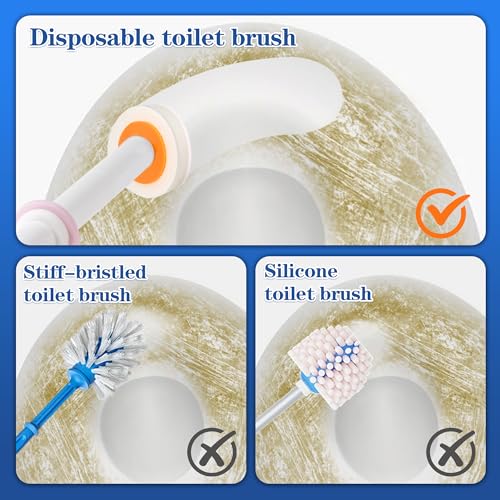 Pack of 40 Disposable Toilet Brush Refills, Designed Exclusively for Automatic pop-up Toilet Brushes. Toilet Brush Refills (Ocean Scent). Not Compatible with Electric Toilet Brushes.(40white) - color: 40white