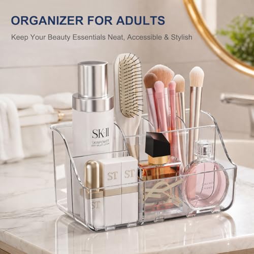 Sotfamily Clear Kids Toothbrush Holders for Bathrooms, 1 Pack(No-Drill) | Space-Saving Wall-Mounted Tooth Brush & Toothpaste Holder for Bathroom Countertop or Wall, Bathroom Organizers and Storage - size: 1 Pack