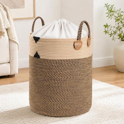 Laundry Basket for Laundry Room Organization | Laundry Hamper, Blanket Basket for Living Room Boho Decor Basket