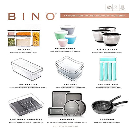 BINO | Stackable Storage Bins, X-Large - 2 Pack | THE STACKER COLLECTION | Clear Plastic | Built-In Handle | BPA-Free | Containers for Organizing Kitchen Pantry | Multi-Use Organizer - size: X-Large