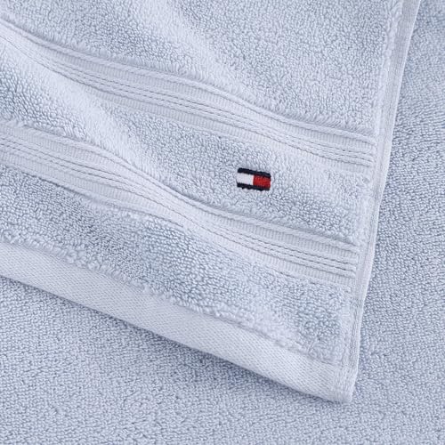 Tommy Hilfiger - Bathroom Towel Set, Ultra-Soft & Quick-Dry with Zero Twist, 600 GSM Plush Cotton Towels (Harborside Solid Light Blue, 6 Piece) - color: Harborside Solid Light Blue