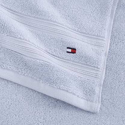 Tommy Hilfiger - Bathroom Towel Set, Ultra-Soft & Quick-Dry with Zero Twist, 600 GSM Plush Cotton Towels (Harborside Solid Light Blue, 6 Piece) - color: Harborside Solid Light Blue