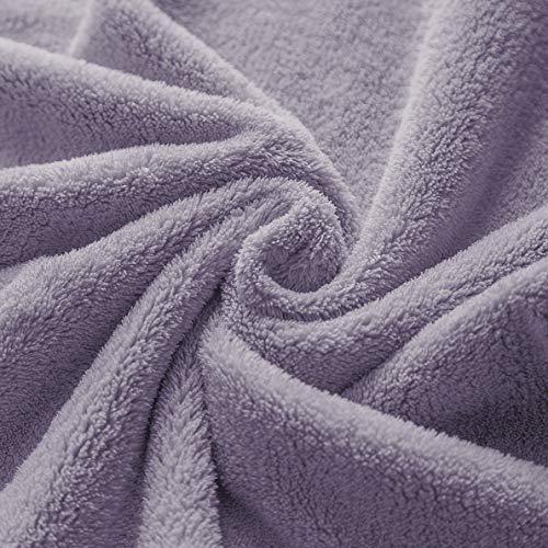 Xinrjojo 4 Piece Microfiber Fade Resistant Towel Set, Machine Washable, Super Soft Absorbent and Luxury Hotel Spa Towels, Quick-Dry Towel Gift Sets- Lavender Purple - color: Lavender Purple