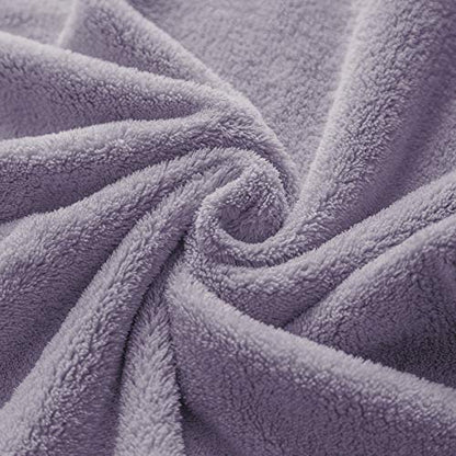 Xinrjojo 4 Piece Microfiber Fade Resistant Towel Set, Machine Washable, Super Soft Absorbent and Luxury Hotel Spa Towels, Quick-Dry Towel Gift Sets- Lavender Purple - color: Lavender Purple