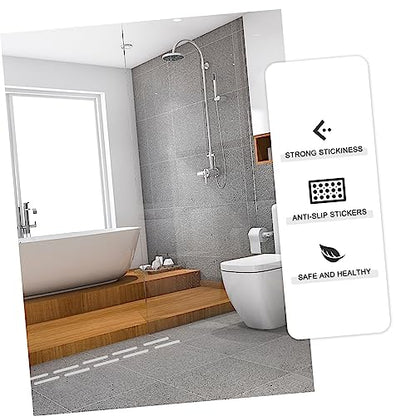 24pcs Anti-Slip Strips for Bathtubs Waterproof PET Adhesive Bath Safety Treads Non-Slip Stickers for Showers and Stairs Easy Installation for Bathroom Use - size: 24 pcs
