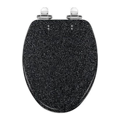 Elongated Toilet Seat Black abstract Resin Toilet Seat Slow Quiet Close with Quick-Release Hinges Toilet Seat with Cover Easy to Clean Install - color: Color3, size: V-Elongated