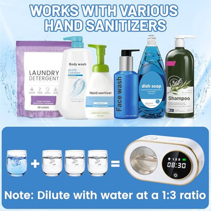 Automatic Soap Dispenser, 320ML Touchless Smart Hand Soap Dispenser, 3 Adjustable Soap Levels, Rechargeable Wall Mounted Electric Foam Soap Dispenser for Bathroom Kitchen Office (White - T1) - color: White - T1