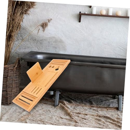 Bamboo Bathtub Rack Expandable Spa Tray Bath Tub Organizer Non-Slip Spa Accessories