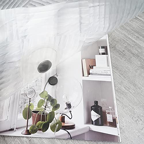 EurCross 75 inch Long Clear Shower Curtain Liner with Design, Waterproof Softer Plastic Curtain Liner for Bathroom 72x75 inches Length with 3 Bottom Weights - color: Clear, size: 72"W x 75"L (Pack of 1)