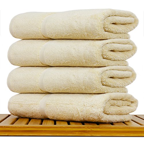 Luxury Hotel & Spa Ultra Soft Bath Towels 100% Turkish Cotton - Driftwood - Set of 4 - color: Beige, size: Bath Towel - Set of 4