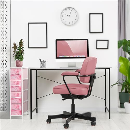 Sorbus Kids Narrow Dresser with 4 Drawers - Vertical Slim Storage Chest of Drawers with Steel Frame, Wood Top & Easy Pull Fabric Bins for Small Spaces, Closets, Bedroom, Bathroom & Laundry - color: Tie-dye Pink, style: 4 Drawer