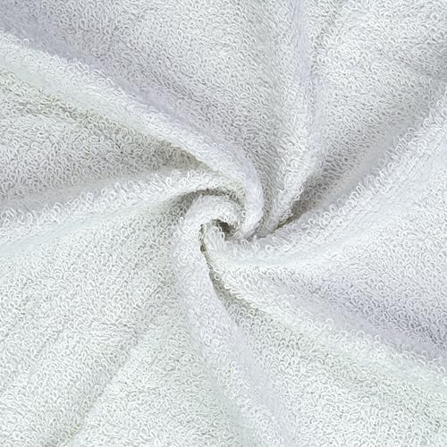 100% Cotton Washcloths 12x12 in, Absorbent, White (10 Pack)